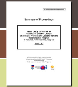 Planning for Effective Change